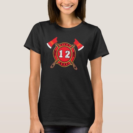 第12誕生日消防士少年12歳の消防士 Tシャツ (正面)