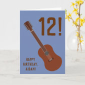 第12誕生日12のひものギターカード カード (黄色い花)