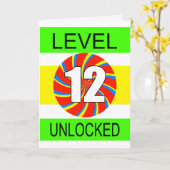 第12誕生日Computer Gamer カード (黄色い花)