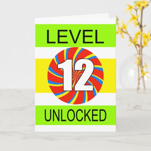 第12誕生日Computer Gamer カード (黄色い花)