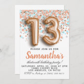 第13バラ金ゴールド誕生日招待状 招待状 (正面/裏面)