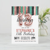 第13バラ金ゴールド誕生日招待状 招待状 (スタンド正面)