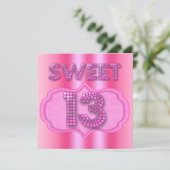 第13回スウィート13バースデーパーティーピンク水玉模様 招待状 (スタンド正面)