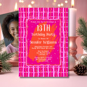 第13回デジタルホットピンク誕生日招待状Whimsy 招待状