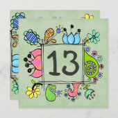 第13回ドードルカラフルズ誕生パーティーの招待 招待状 (正面/裏面)