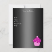 第13回ピンクのカップケーキスポット誕生日パーティー 招待状 (裏面)