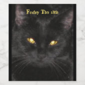 第13回ワインラベル（金曜）、怖い黒猫 ワインラベル (シングルラベル)