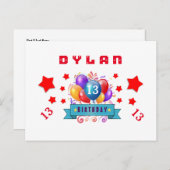 第13回日救付誕生日風船と星S11 案内ポストカード (正面/裏面)