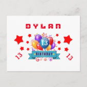 第13回日救付誕生日風船と星S11 案内ポストカード (正面)