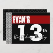 第13回生誕祭モダンパーティー赤黒白2C 招待状 (正面/裏面)