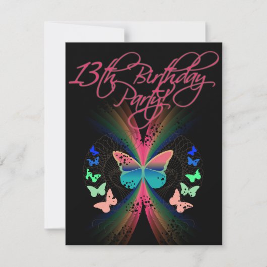 第13回誕生日パーティーへの招待 招待状 (正面)