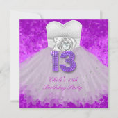 第13回誕生日パーティーガールズパープル 招待状 (正面)