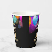 第13回誕生日パーティーブラック&金ゴールド紙吹雪 紙コップ (左)