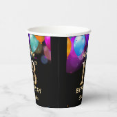 第13回誕生日パーティーブラック&金ゴールド紙吹雪 紙コップ (右)