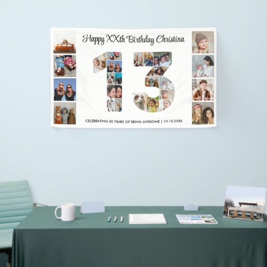 第13回誕生日パーティー第13回写真コラージュ 横断幕 (トレードショー)