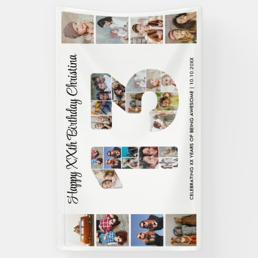 第13回誕生日パーティー第13回写真コラージュ 横断幕 (縦)