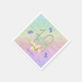 第13回誕生日パーティー蝶と野花 スタンダードカクテルナプキン (角)