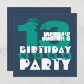 第13回誕生日パーティー13歳グランジZ13A 招待状 (正面/裏面)