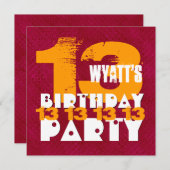 第13回誕生日パーティー13歳グランジZ13A 招待状 (正面/裏面)