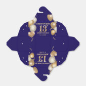 第13回誕生日会ネイビーブルーと金ゴールド風船 フェイバーボックス (折り畳みなし)