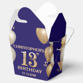 第13回誕生日会ネイビーブルーと金ゴールド風船 フェイバーボックス (オープン)