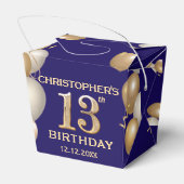 第13回誕生日会ネイビーブルーと金ゴールド風船 フェイバーボックス (裏面サイド)