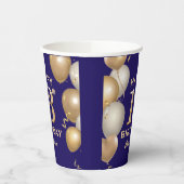 第13回誕生日会ネイビーブルーと金ゴールド風船 紙コップ (左)