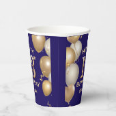 第13回誕生日会ネイビーブルーと金ゴールド風船 紙コップ (右)