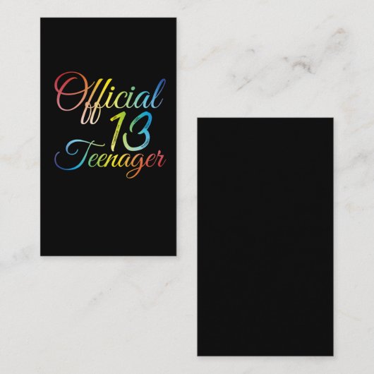 第13回誕生日公カラフル式10代の若者2008 名刺 (正面/裏面)