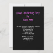 第13回Sweet 13誕生日パーティーチケット入場料 招待状 (裏面)