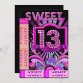 第13回Sweet 13誕生日パーティーチケット入場料 招待状 (正面/裏面)