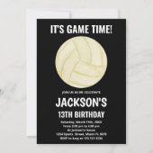 第13期ブラックバレーボール誕生日招待状 招待状 (正面)