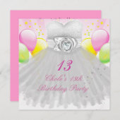 第13期誕生パーティーガールズ13 10代の 招待状 (正面/裏面)