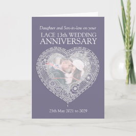 第13結婚記念日の写真カードをひもで締めて下さい カード