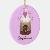 第13誕生日のパーソナライズなギフトのオーナメント セラミックオーナメント (右)