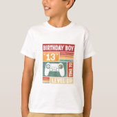 第13誕生日の少年のレベルアップのビデオゲーム Tシャツ (正面)