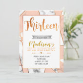 第13誕生日の招待に大理石模様をつけて下さい 招待状 (スタンド正面)