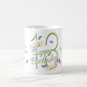 第13誕生日の蝶ダンスのマグ コーヒーマグカップ