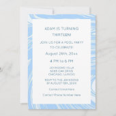 第13誕生日カスタムエージブルーウェーブ抽象芸術2023 招待状 (正面)