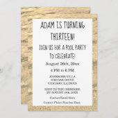 第13誕生日カスタム年令Water抽象芸術2023 招待状 (正面/裏面)