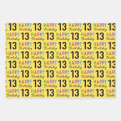 第13誕生日カラフルタイポグラフィ ラッピングペーパーシート (正面3)