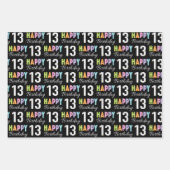 第13誕生日カラフルタイポグラフィ ラッピングペーパーシート (正面3)