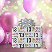第13誕生日カラフルタイポグラフィ