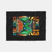 第13誕生日ギフト少年レベル13ロック解除13年 フリースブランケット (正面(横))