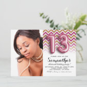 第13誕生日シェブロンポートレート 招待状 (スタンド正面)