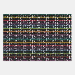 第13誕生日タイポグラフィ ラッピングペーパーシート