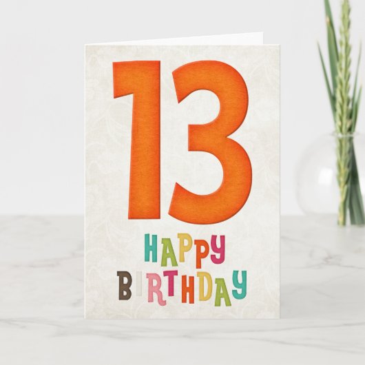 第13誕生日ハッピーバースデーカードデザイン2 カード (正面)