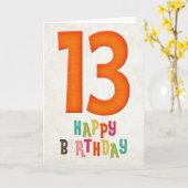 第13誕生日ハッピーバースデーカードデザイン2 カード (黄色い花)