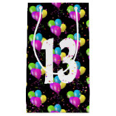 第13誕生日バルーンと紙吹雪小抱き枕 スモールペーパーバッグ (正面)