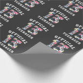 第13誕生日ビューティフルフラワー公式10代の若者 ラッピングペーパー (角)